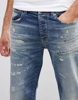 Thumbnail for your product : Selected Jeans In Tapered Fit With Rip Repair Italian Denim-Blue