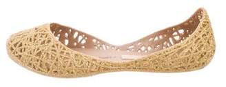 Mini Melissa Girls' Rubber Gold-Accented Flats