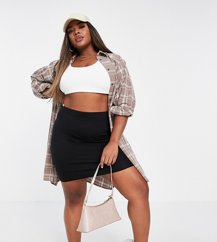 plus size black skirt