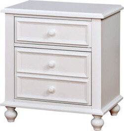 Rosdorf Park 2 Wooden Nightstand In White - Traditional Bedroom Feature Decoration Ornamentation With Turned Leg Easy Assembly, 200 Lbs Weight Accommodation Capaci