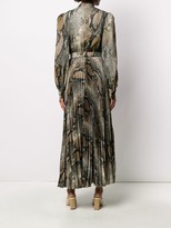 Thumbnail for your product : MSGM Tie-Neck Snakeskin-Print Pleated Dress