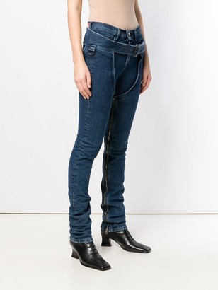 Diesel Red Tag Buckle-Detail Skinny Jeans