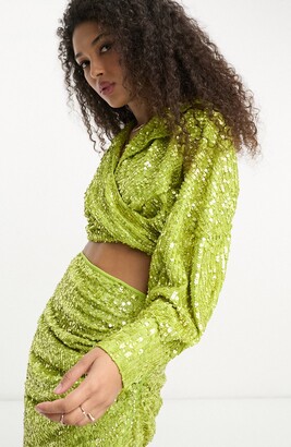 Women's Green Sequin Tops | ShopStyle