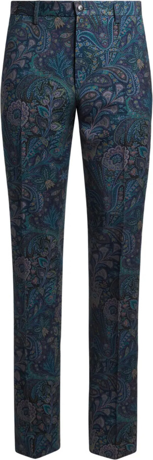 Etro Tailored Floral-Motif Trousers