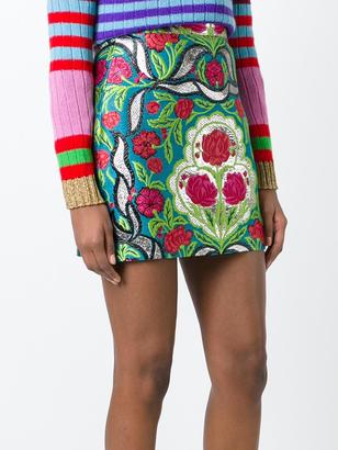 Gucci floral brocade mini skirt - women - Silk/Cotton/Polyamide/metal - 42