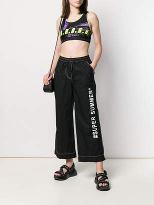P.A.R.O.S.H. flare slogan trousers