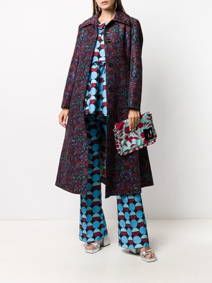 La DoubleJ Floral-Print Dress Coat
