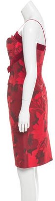 Carolina Herrera Printed Velvet-Trimmed Dress