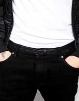 Thumbnail for your product : ASOS Smart Belt In Black Faux Leather With Iridescent Buckle