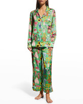 Thumbnail for your product : Karen Mabon Still Life Cropped Satin Pajama Set