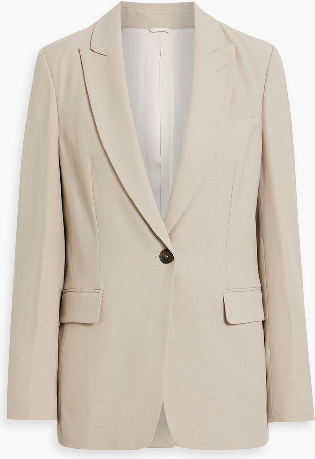 Brunello Cucinelli Bead-embellished wool-blend twill blazer