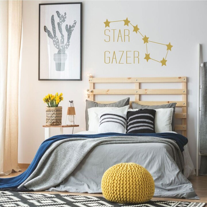 Etsy Big Dipper Vinyl Wall Decal For Kids Rooms Or Baby Nurseries - Star Gazer Lettering Design Boy's Girl's Bedroom Playroom