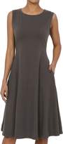 Thumbnail for your product : TheMogan Women's Sleeveless Pocket Stretch Cotton Fit & Flare Dress 2XL