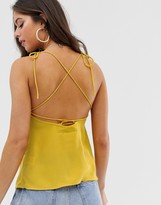 Thumbnail for your product : Fashion Union Tall tie sleeve cami top