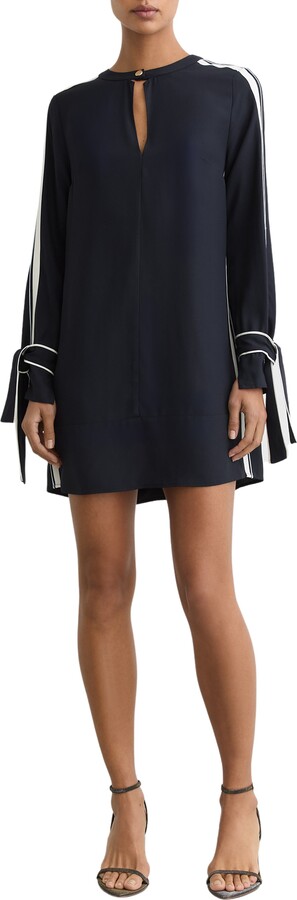 Reiss Tammy Long Sleeve Tipped Shift Dress