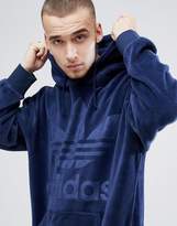 Thumbnail for your product : adidas Adicolor Velour Hoodie In Oversized Fit In Navy Cw1327