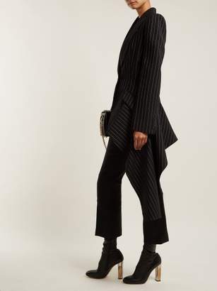 Alexander McQueen Draped Pinstripe Wool Jacket - Womens - Black