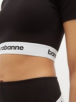 Thumbnail for your product : Paco Rabanne Logo-hem Jersey Cropped Top - Black