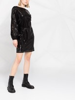 Thumbnail for your product : Ermanno Ermanno Sequined Belted Cocktail Dress