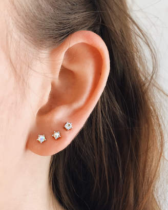 Aurora Opal Pearl Diamond Dainty Ear Studs