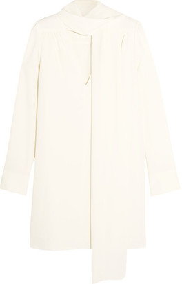 See by Chloe Pussy-bow Stretch-crepe Mini Dress - White