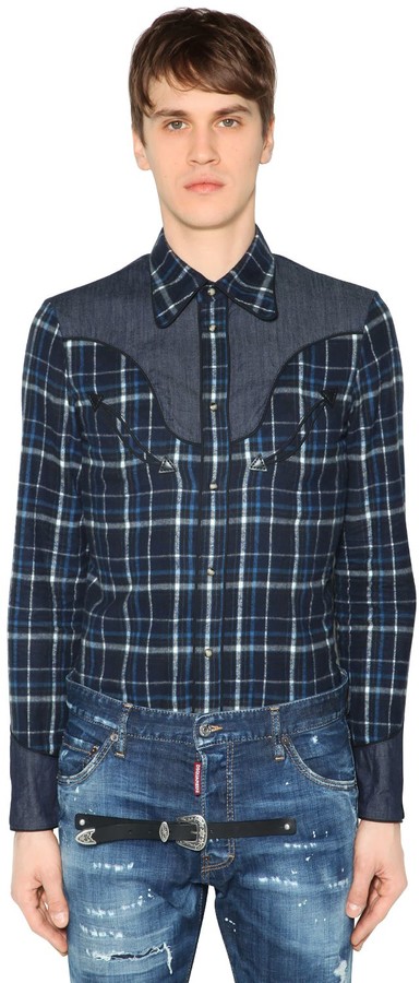 DSQUARED2 Brushed Cotton Flannel Western Shirt - ShopStyle
