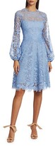 Thumbnail for your product : Lela Rose Guipure Lace Fit--Flare Dress