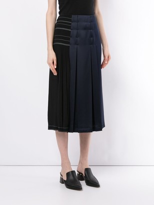Cédric Charlier Panelled Pleated Skirt