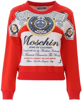 red and blue sweatshirt