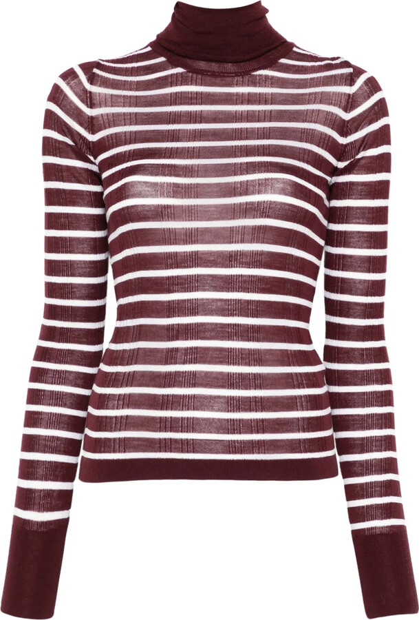 Alysi Striped Turtleneck Top