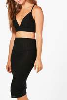 Thumbnail for your product : boohoo Tall Esme Ribbed Bralet & Skirt Co-Ord Set