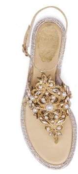 Rene Caovilla Embellished Metallic Sandals