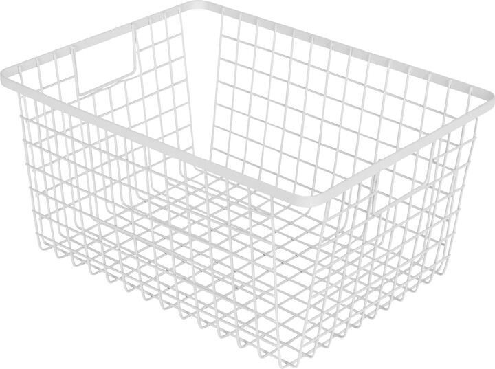 Smart Design Steel Wire Nestable Basket Set - 9 x 12 x 6 inch - Set of 4 - White