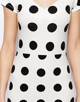 Thumbnail for your product : ASOS Spot Bardot Cross Back Mini Dress