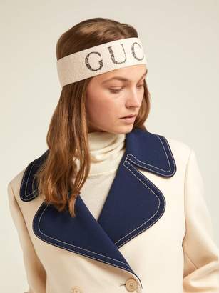 Gucci Logo Stretch Knit Headband - Womens - White