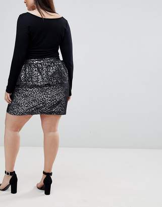ASOS Curve Mini Pelmet Skirt In Animal Jacquard
