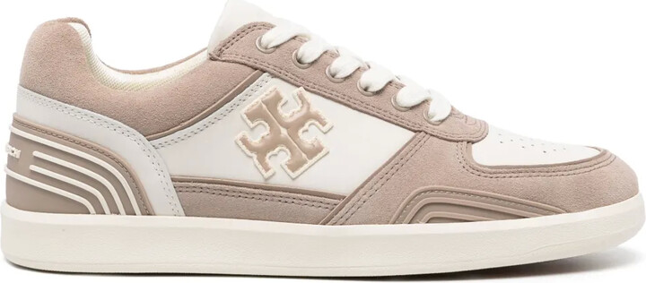 Tory Burch Clover Court panelled suede sneakers