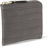Thumbnail for your product : Comme des Garcons Stitch-Embossed Half-Zip Leather Wallet