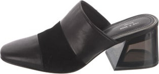 Rag & Bone Leather Mules Black Square-Toes Includes Dust Bag Unfortunately, due to restrictions, this item may not be eligible for shipping in all areas.