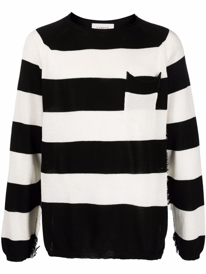 black and white striped jumper men's