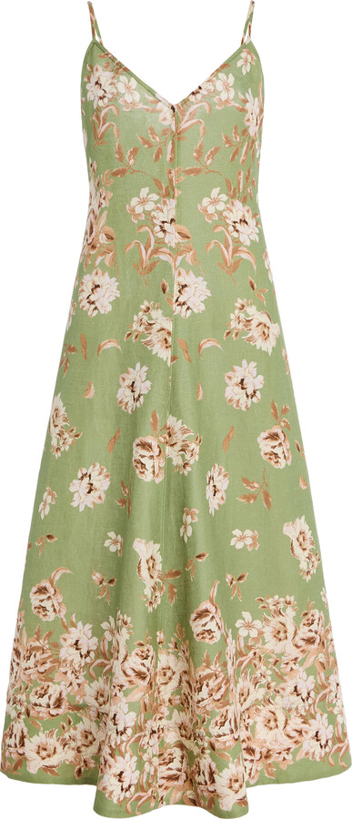 Cara Cara Mae Floral Linen Midi Dress