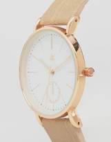 Thumbnail for your product : ASOS Large Clean Dial Nude Watch
