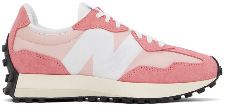 New Balance Pink & White 327 Sneakers - ShopStyle