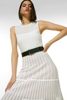 Thumbnail for your product : Karen Millen Sheer Stripe Maxi Belted Knit Dress