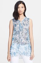 Thumbnail for your product : Rachel Zoe 'Magnolia' Lace-Up Print Silk Tunic