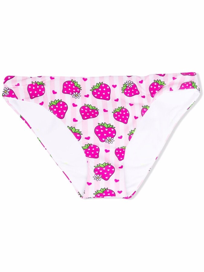 Mc2 Saint Barth Kids Madame Butterfly strawberry-print bikini briefs ...