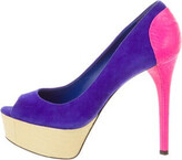 Thumbnail for your product : Brian Atwood Suede Colorblock Pattern Pumps