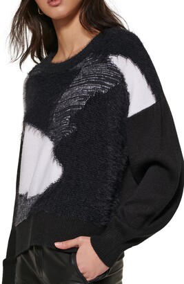 DKNY Eyelash Colorblock Sweater