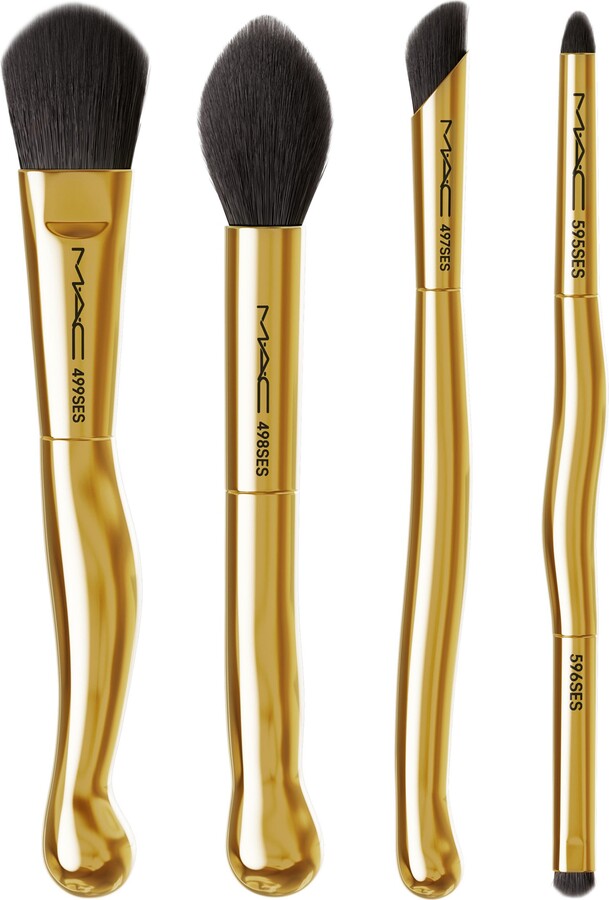 Golden Touch Mini Makeup Brush Travel Holiday Set