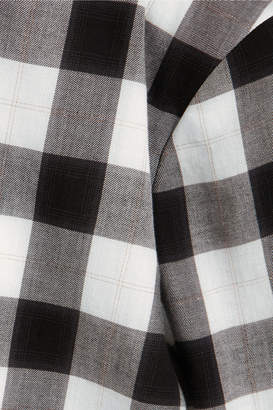 Tibi Metallic Gingham Cotton-blend Flannel Top - Black